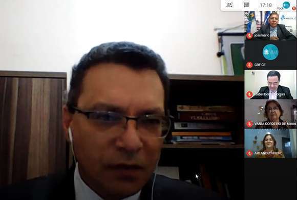 Dr. Marcos Machado na solenidade online de lançamento da Academia Virtual de Farmácia do Ceará