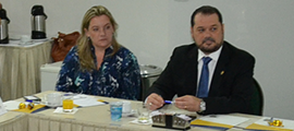 Dra. Simone Lisot, superintendente geral e dr. Pedro Menegasso, presidente do CRF-SP debatem com algumas das redes de farmácia do Estado de São Paulo