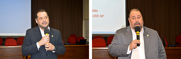 Dr. Pedro Menegasso (presidente do CRF-SP) e dr. Antonio Geraldo (secretário-geral do CRF-SP)