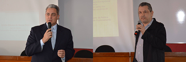 Dr. Sylvio Ribeiro Neto, Juiz de Direito e coordenador do Comitê Estadual da Saúde e o farmacêutico Dr. André Luiz de Godoy 