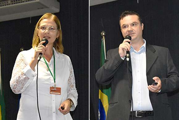 Dra. Simone Lapena (coordenadora do curso de Farmácia da Unip) e Dr. Fernando Zanetti (coordenador administrativo do Hospital de Clínica Sul)