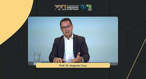 Dr. Augusto Cury durante palestra on-line na abertura do Congresso 