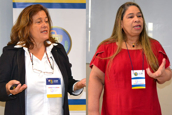 A geógrafa Adriana Braga e a engenheira sanitária Roseane Souza 