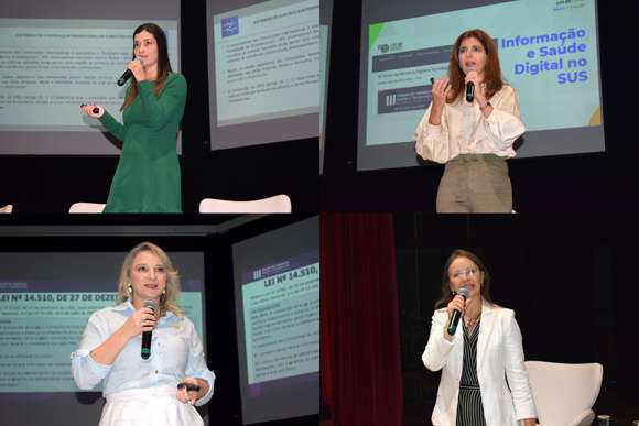 Palestras: Dra. Renata de Morais Souza, Dra. Ana Estela Haddad, Luciana Canetto e Dra. Adriana Martins de Paula