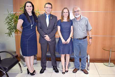 Dra. Danyelle Marini, diretora-tesoureira do CRF-SP, Dr. Marcos Machado, presidente do Coren-SP, Dra. Renata Pietro e vice-presidente do Coren-SP, Dr. Cláudio Silveira