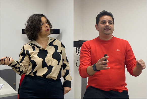 Dra. Iara Nascimento e Dr. Diogo Duarte Fagundes Moia completaram a programação de palestras sobre Pesquisa Clínica